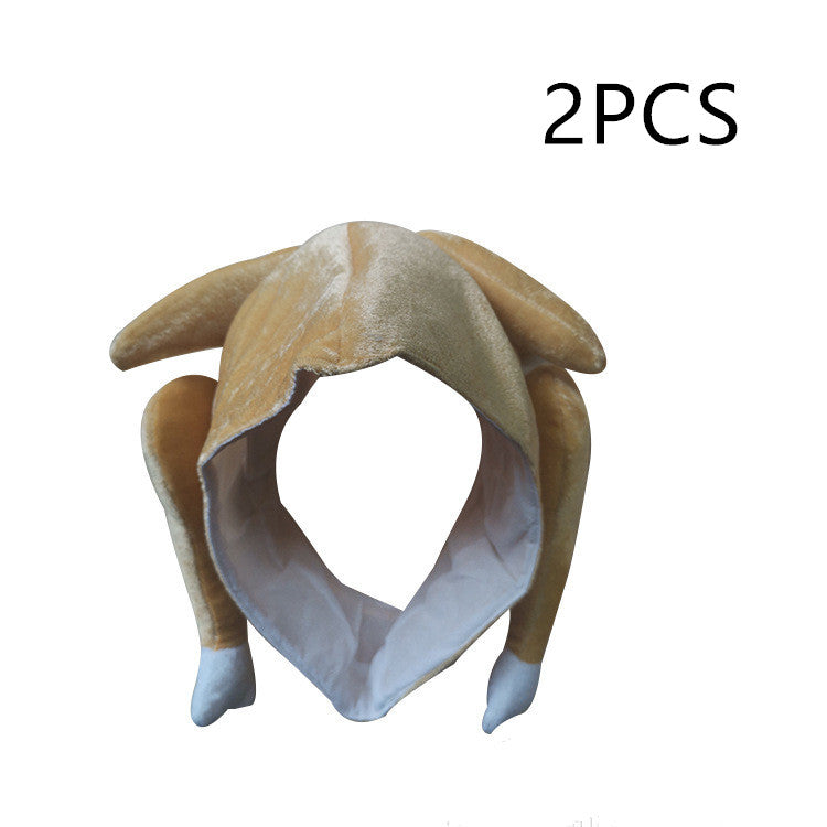 Plush Turkey Hat | Thanksgiving Costume Accessory for Pets & People