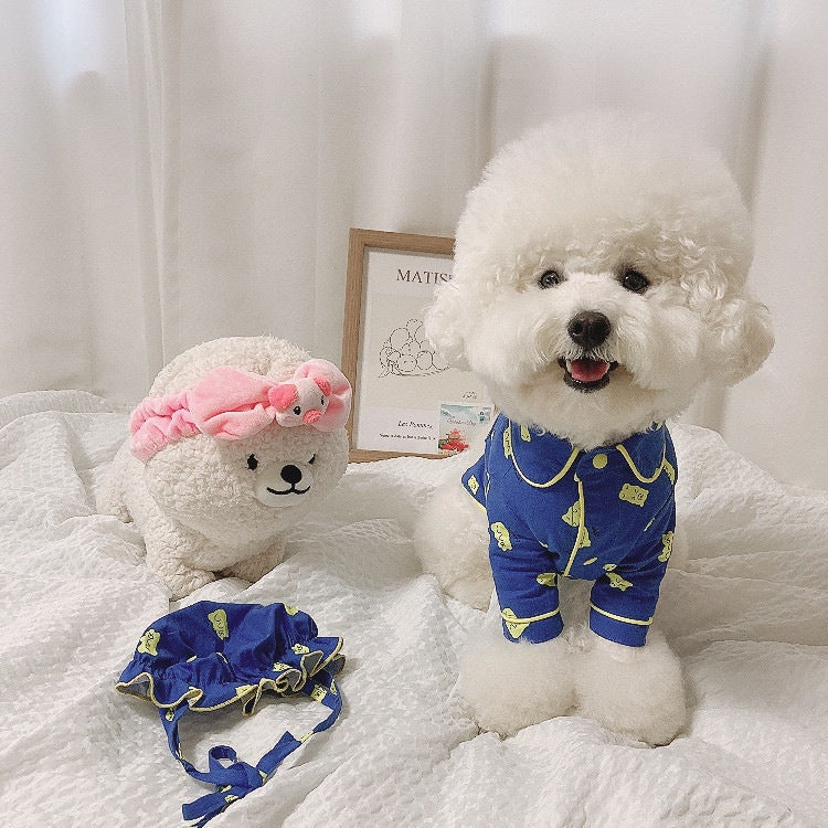Candy Bear Pet Pajama Set with Hat