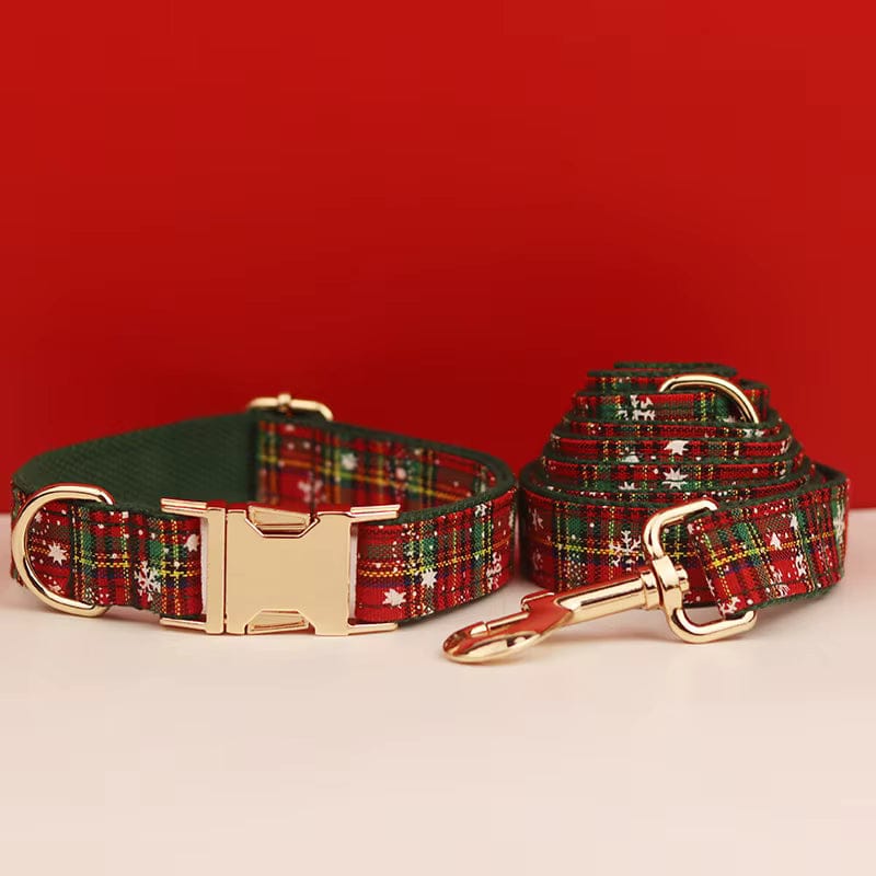 Personalized Christmas Plaid Dog Walking Set
