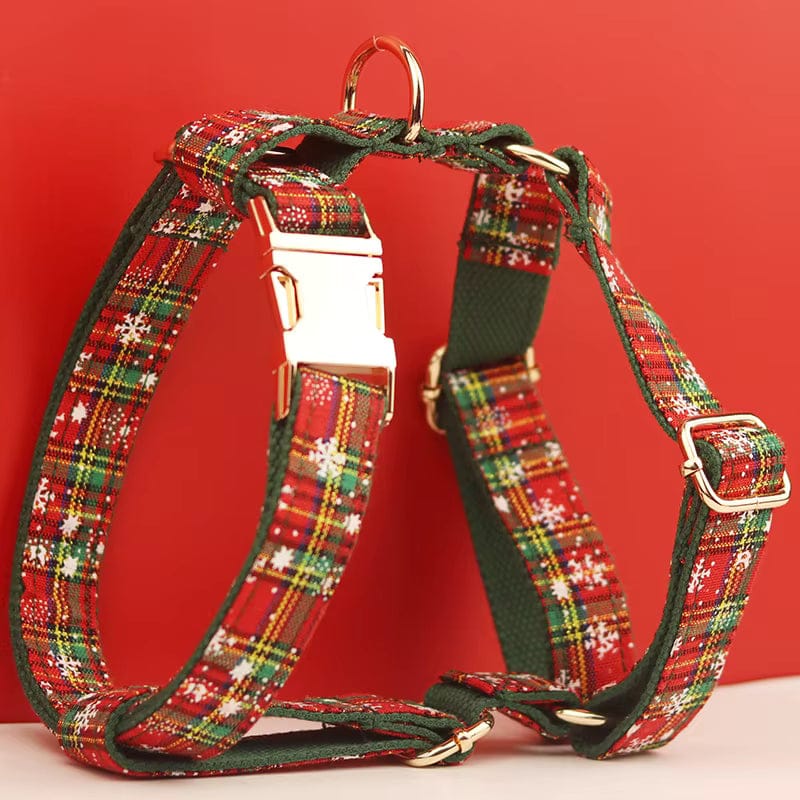 Personalized Christmas Plaid Dog Walking Set
