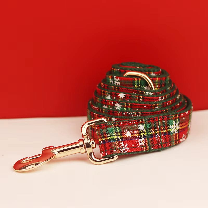 Personalized Christmas Plaid Dog Walking Set