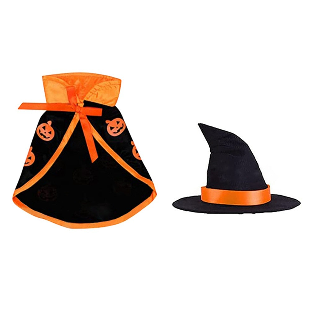 Halloween Cape & Hat Pet Costume Set