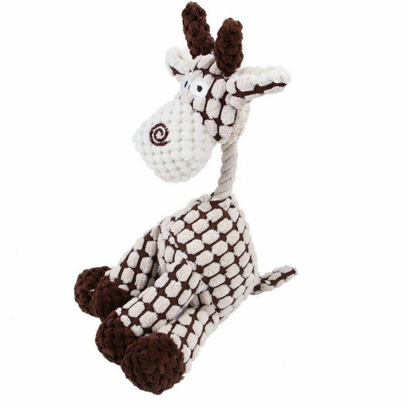 Squeaky Corduroy Plush Dog Toy | Soft, Durable & Bite-Resistant | Brown, Pink, White