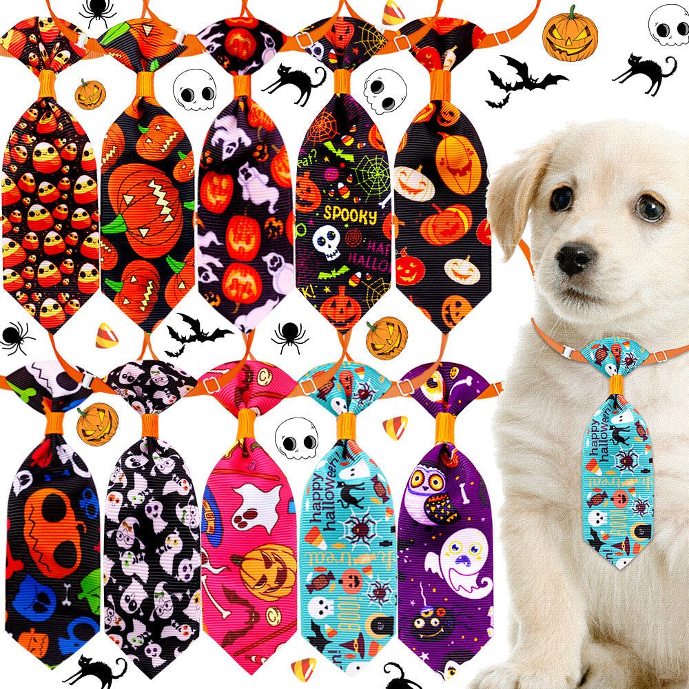 Halloween Adjustable Pet Necktie — 10 Spooky Designs