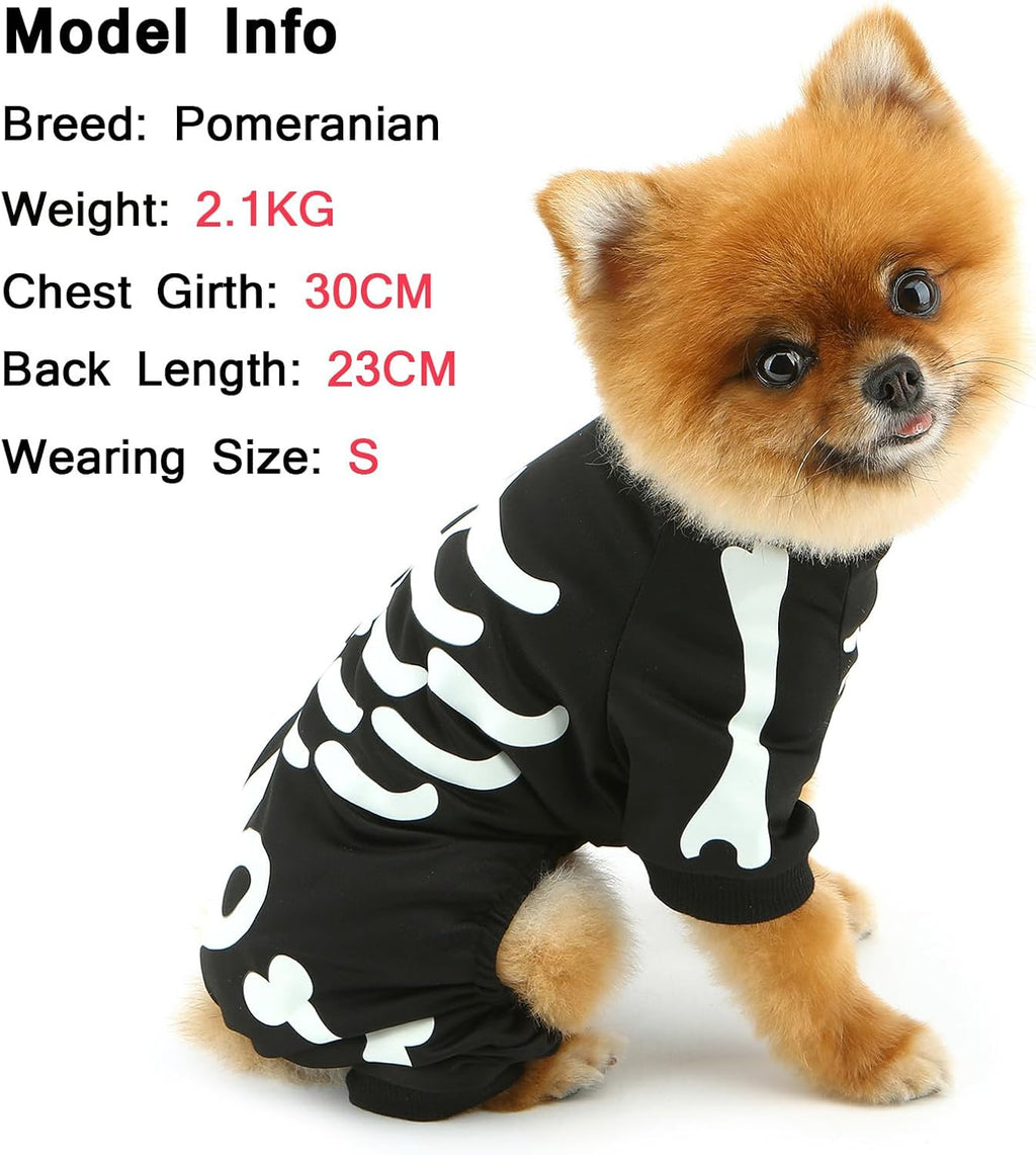 Glow-in-the-Dark Skeleton Dog Jumpsuit