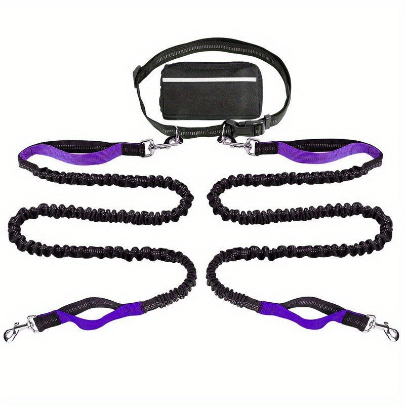 Reflective Running Leash Set with Waist Bag