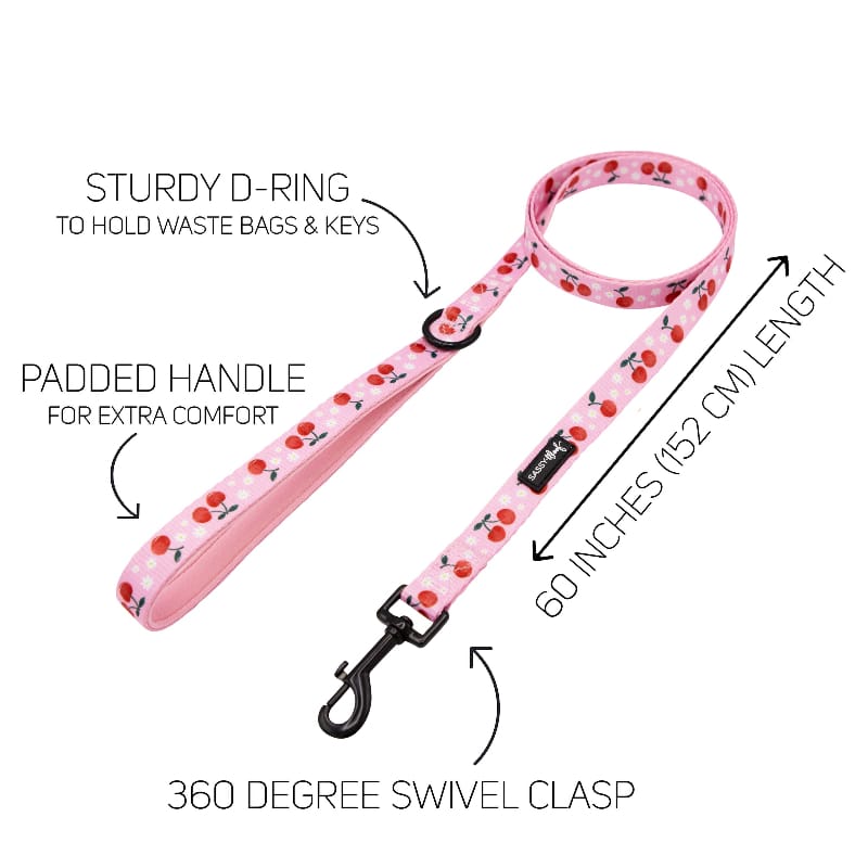 Mon Cherry Fruits Pink Dog Leash