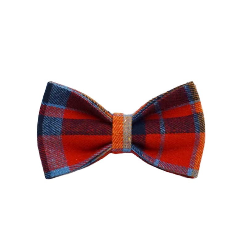 Midnight Copper Plaid Dog Matching Set – Engravable Collar, Harness, Leash & Bowtie