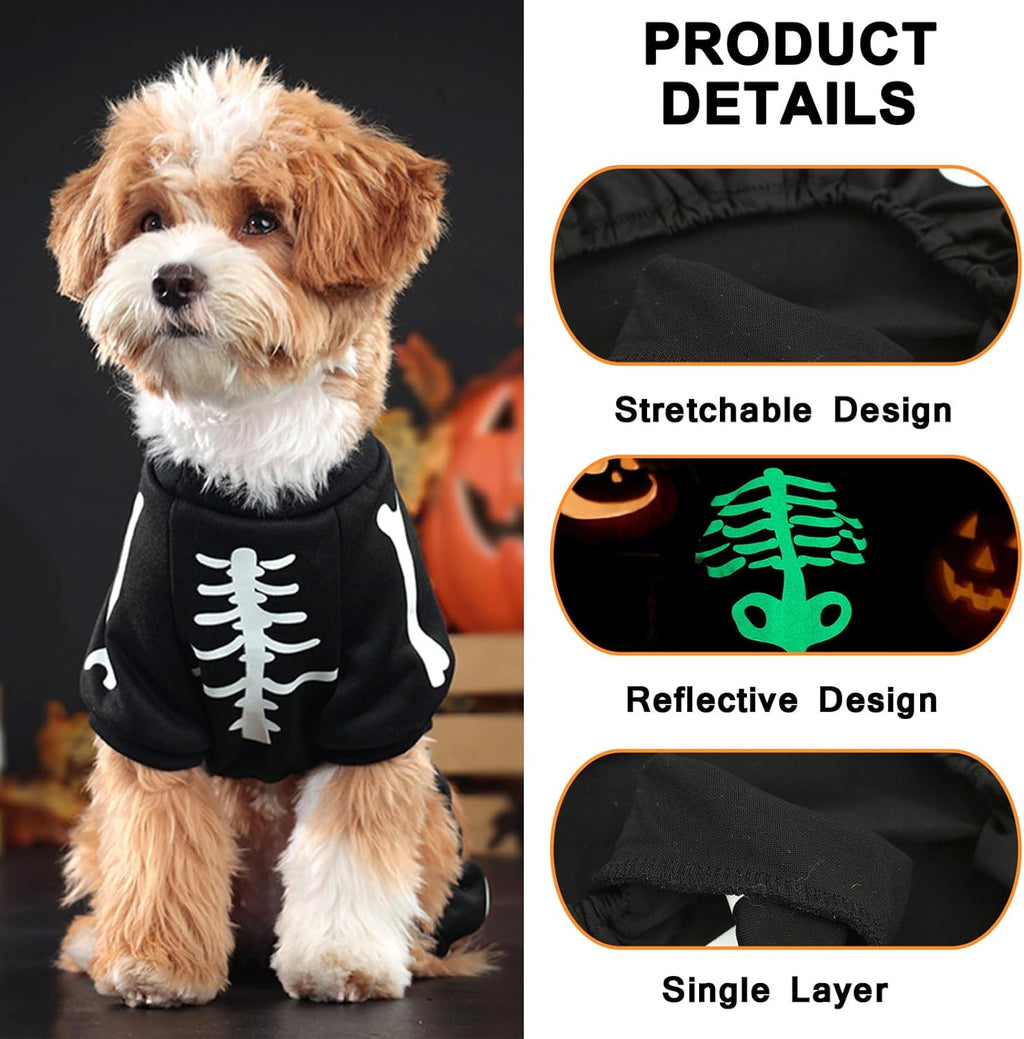 Glow-in-the-Dark Skeleton Dog Jumpsuit