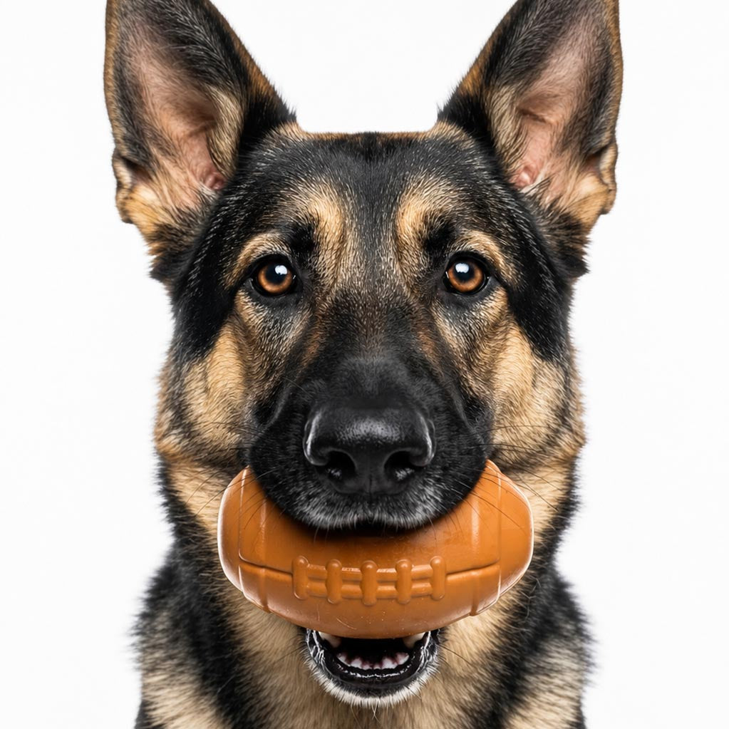 SodaPup Football Dog Chew Toy & Treat Dispenser | Durable Natural Rubber | USA Made | Large