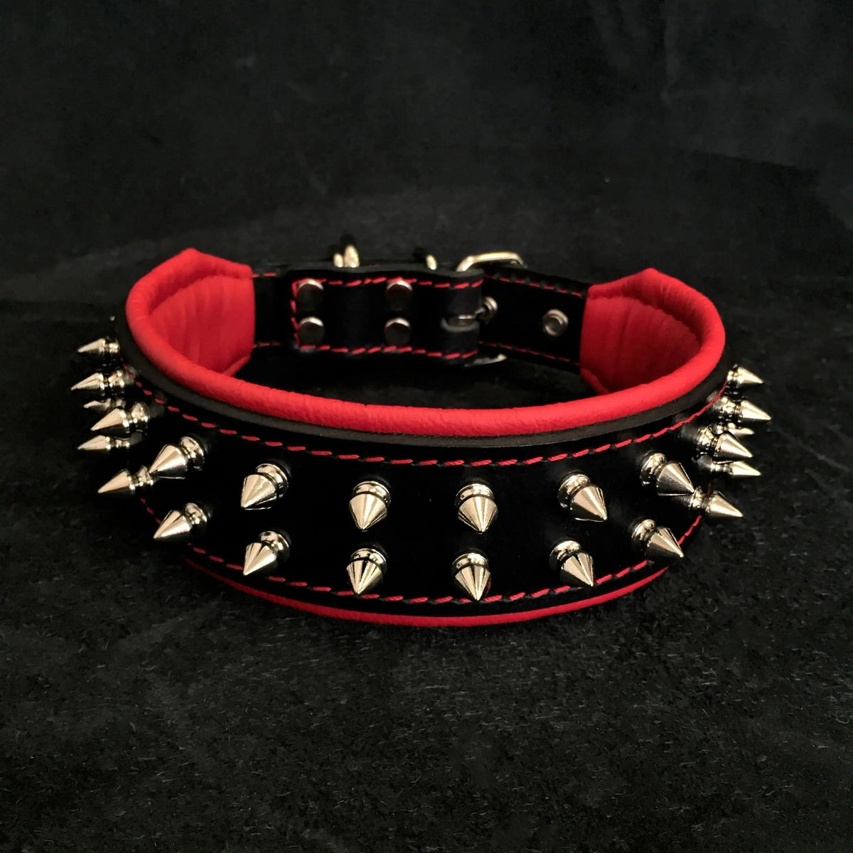 Bestia "Frenchie" Leather Dog Collar with Spikes