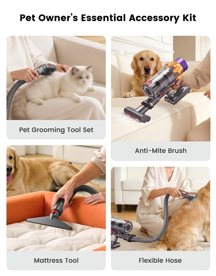 Honiture X7 Pet Cordless Vacuum — 45 KPA Suction + Pet Grooming Tool