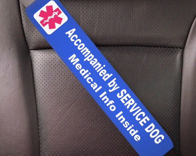 The Flauntly Paws Service Dog Alert Set — Medical Alert Seat Belt Cover & Window Decal