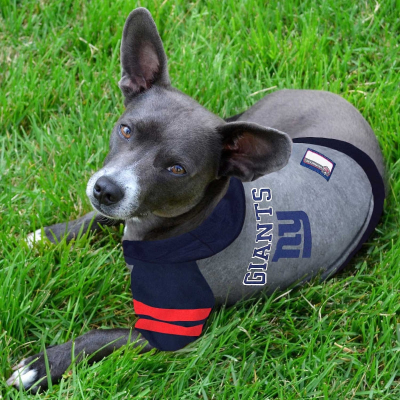 NFL New York Giants Dog Hoodie Tee — Officially Licensed Pet Sweatshirt (S–L)