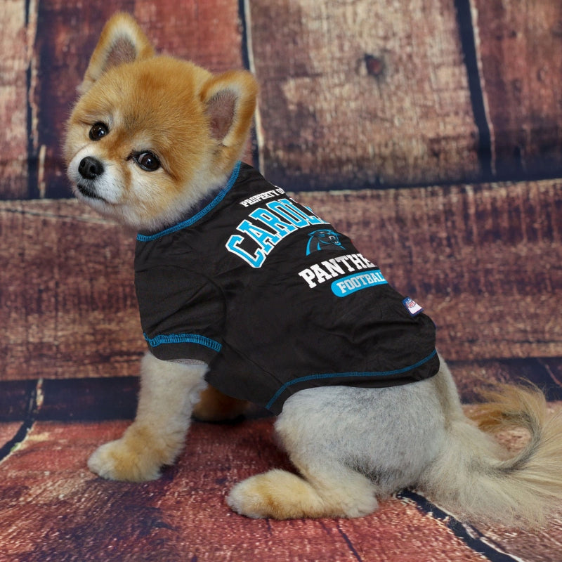 NFL Carolina Panthers Dog T-Shirt — Officially Licensed Pet Tee (XS–XL)