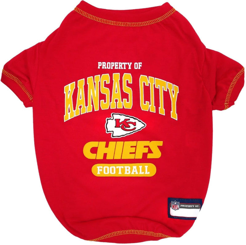 NFL Kansas City Chiefs Dog T-Shirt — Officially Licensed Pet Tee (S–XL)