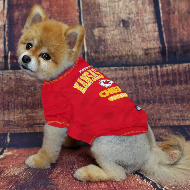 NFL Kansas City Chiefs Dog T-Shirt — Officially Licensed Pet Tee (S–XL)