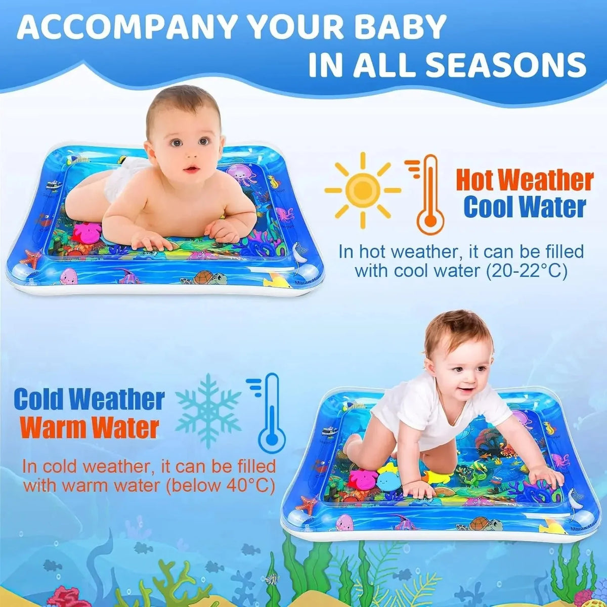 Inflatable Water Sensory Play Mat | Ocean Theme Pet Enrichment Toy
