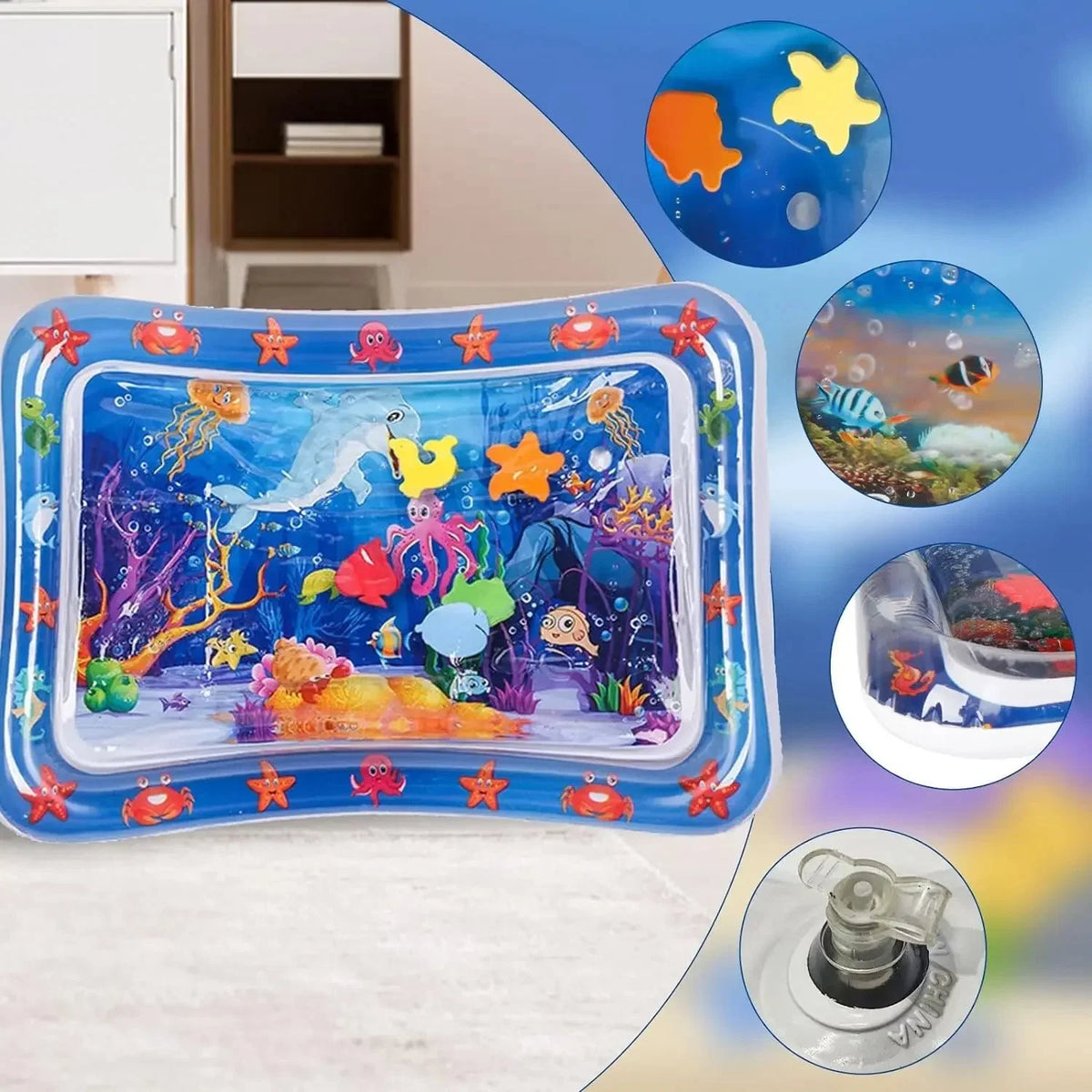 Inflatable Water Sensory Play Mat | Ocean Theme Pet Enrichment Toy