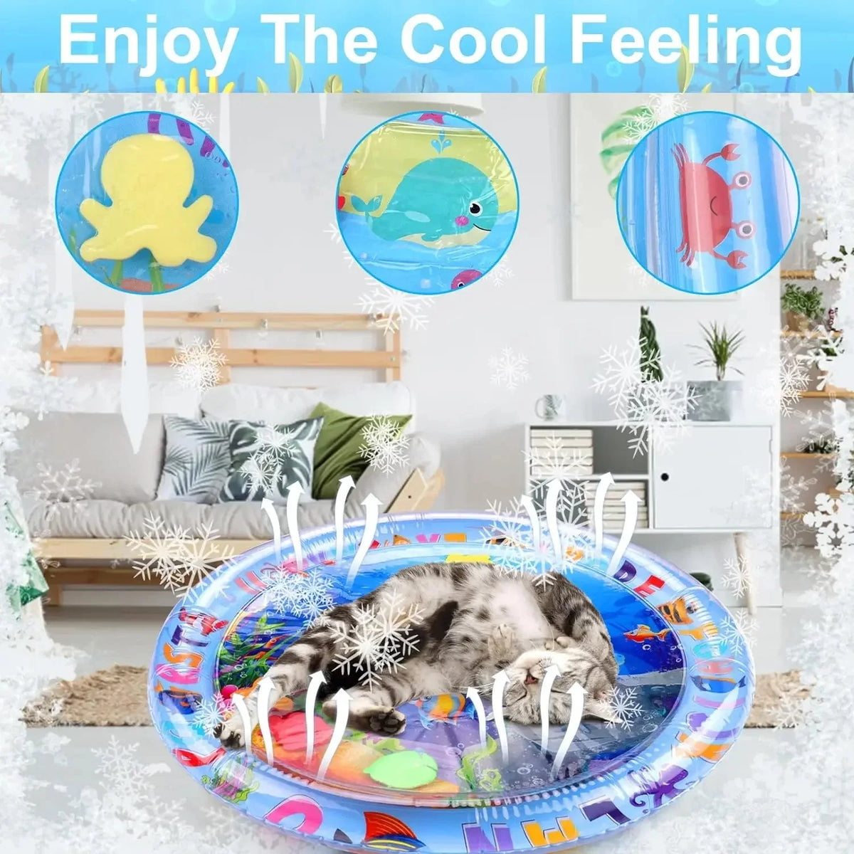 Inflatable Water Sensory Play Mat | Ocean Theme Pet Enrichment Toy