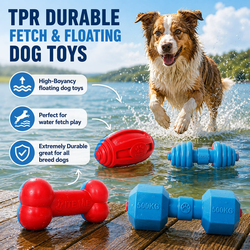 Pet Life Gridiron Football Dog Toy — Durable TPR Chew, Fetch & Floating Water Toy