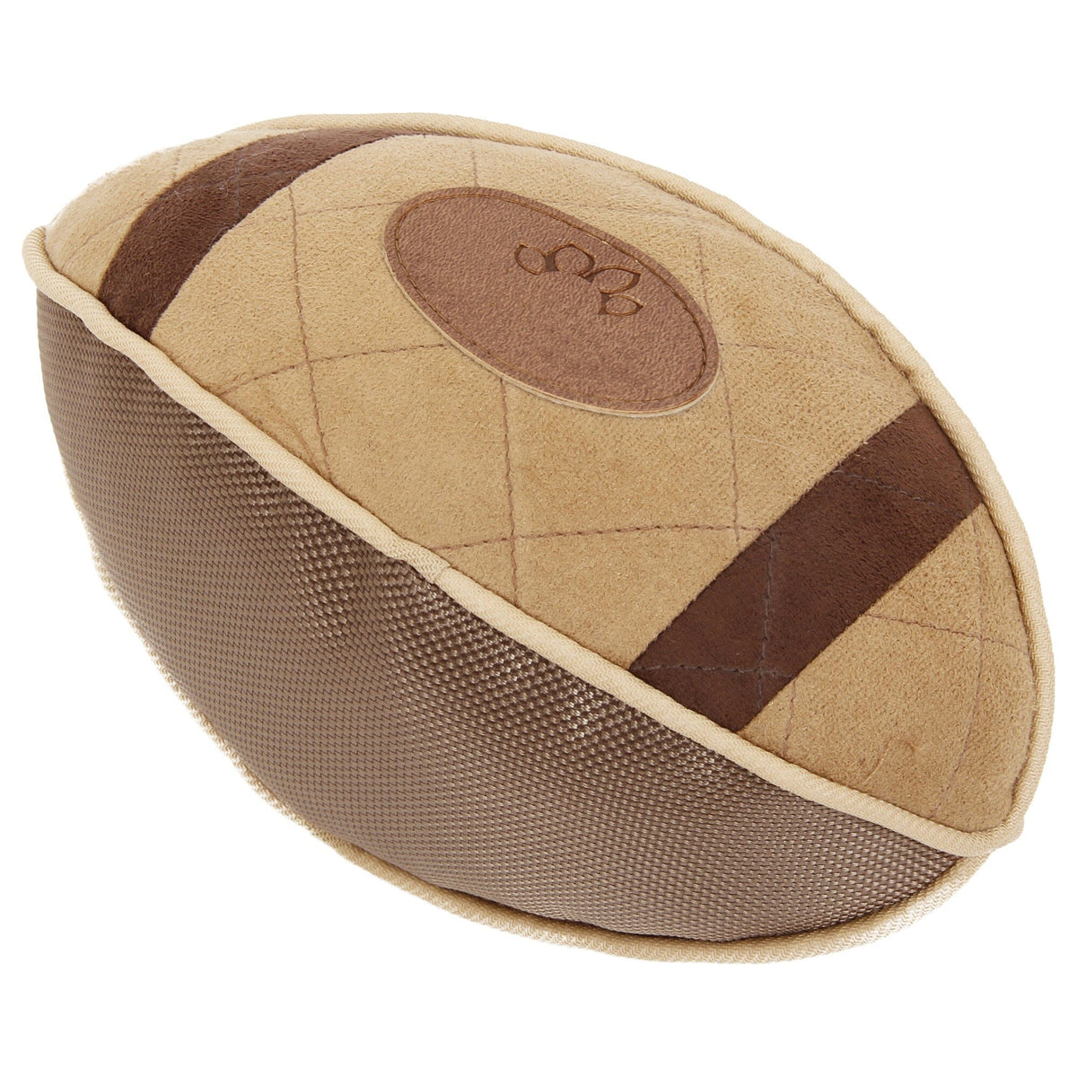Pugskin Plush Squeaky Football Dog Toy