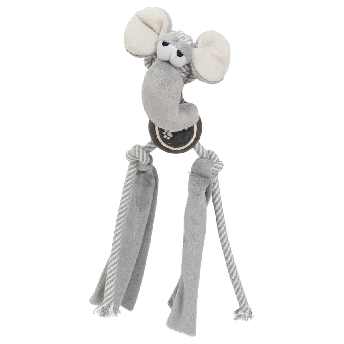 Pet Life Tennis Pawl Rope Squeaker & Crinkle Dog Toy
