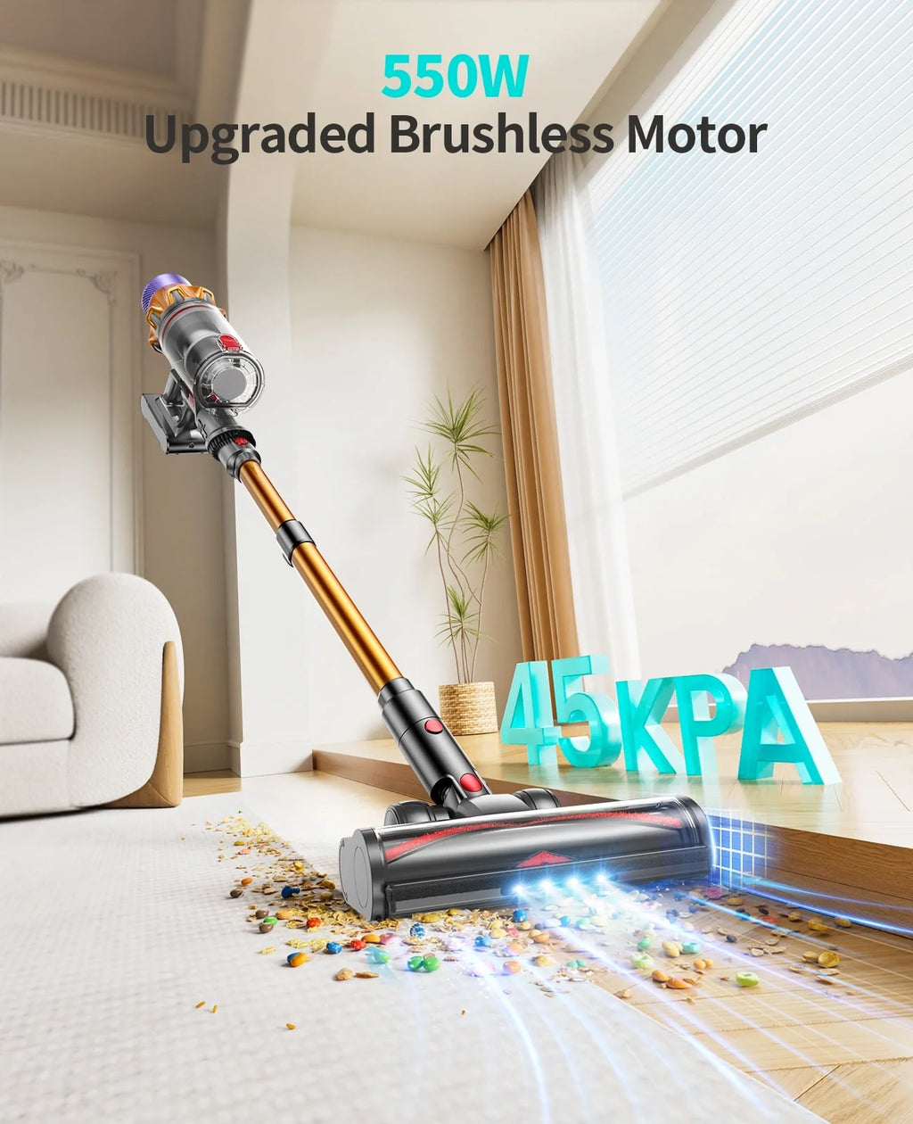 Honiture X7 Pet Cordless Vacuum — 45 KPA Suction + Pet Grooming Tool