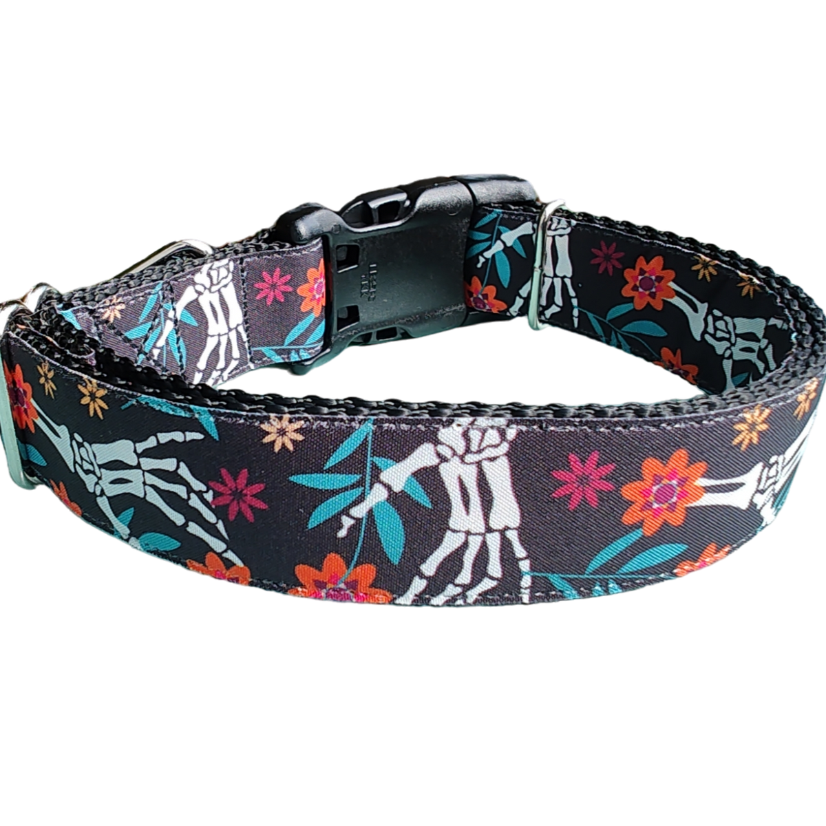 Halloween Skeleton Hands Dog Collar — Handmade in the USA