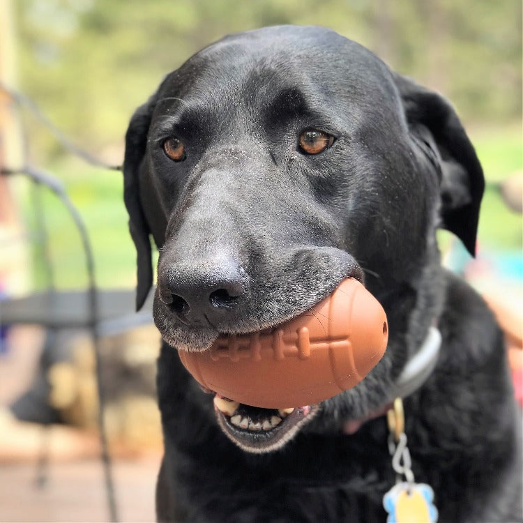 SodaPup Football Dog Chew Toy & Treat Dispenser | Durable Natural Rubber | USA Made | Large