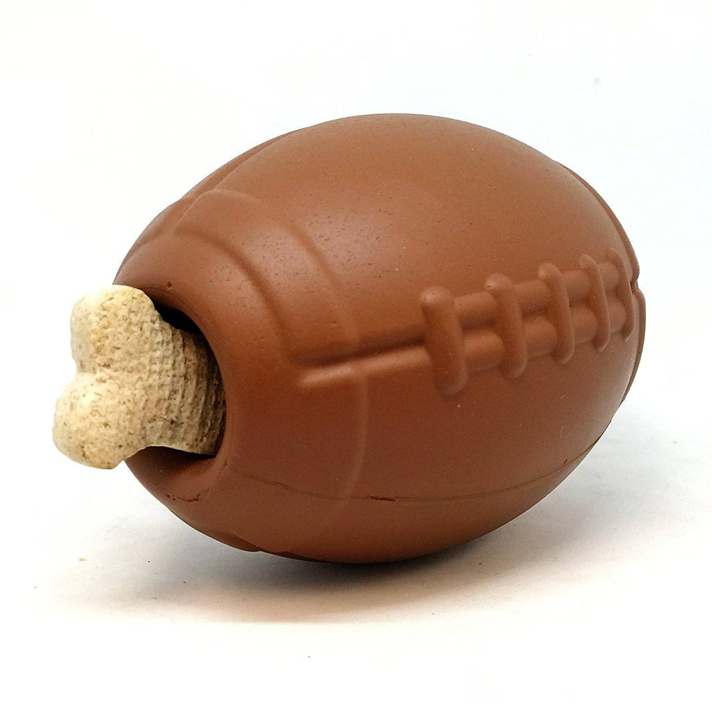 SodaPup Football Dog Chew Toy & Treat Dispenser | Durable Natural Rubber | USA Made | Large