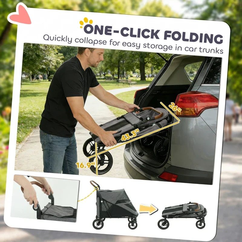 All-Terrain Large Dog Stroller — Up to 66 lbs